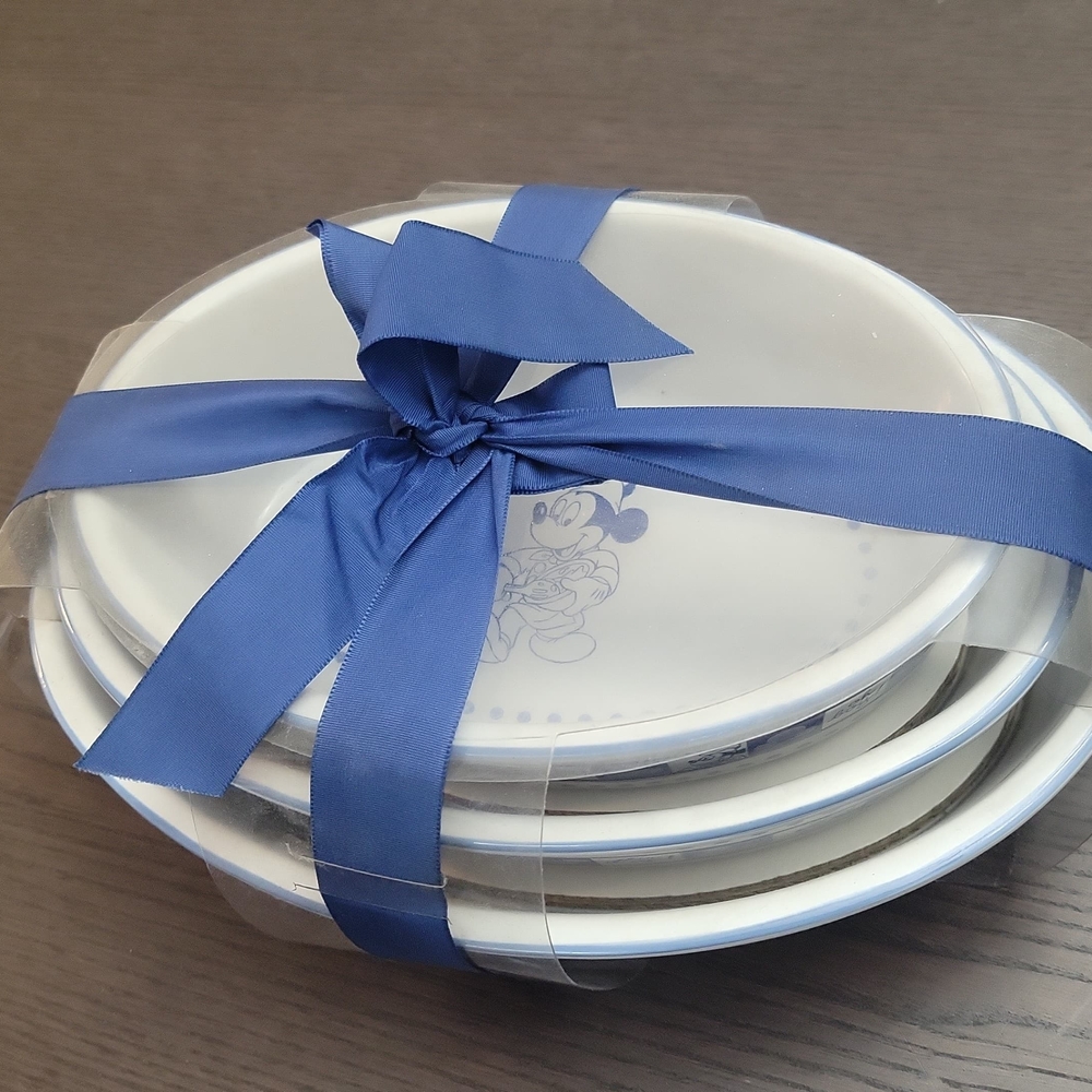 Blue Trim Ceramic Serving Platter Set - Disney